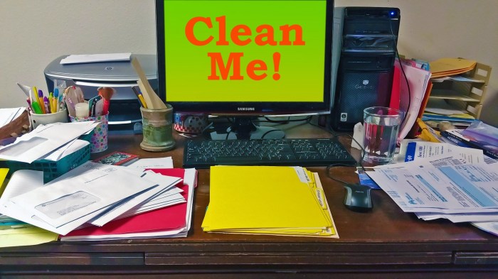 Messy Desk - Clean Me! Free Stock Photo - Public Domain Pictures